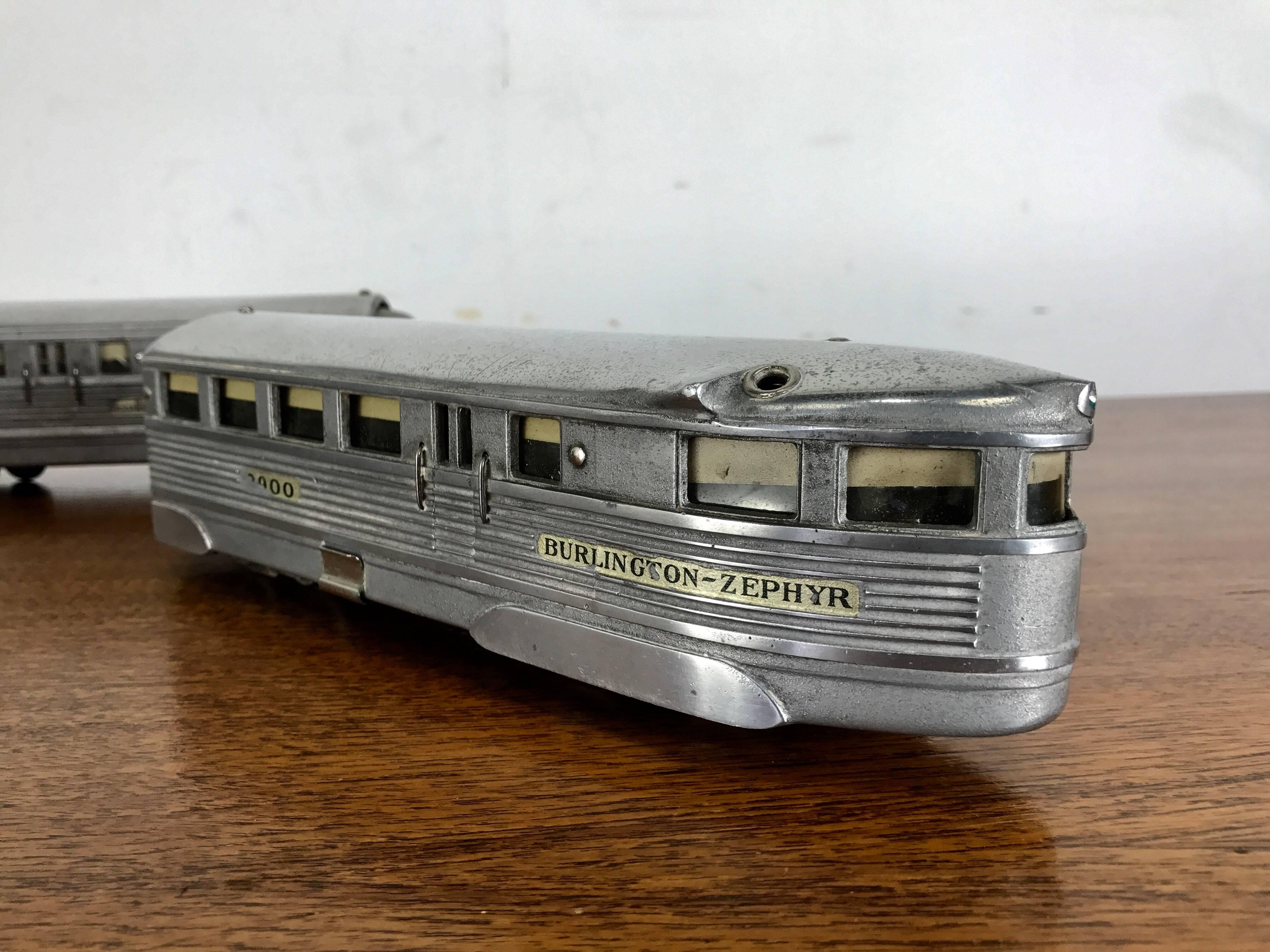 Art Deco, Streamline American Flyer Trains, Burlington Zephyr, 1930s In Good Condition In Buffalo, NY