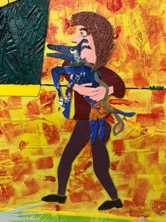 Skurriler Außenseiter, Volkskunst-Ölgemälde von William R. Straly