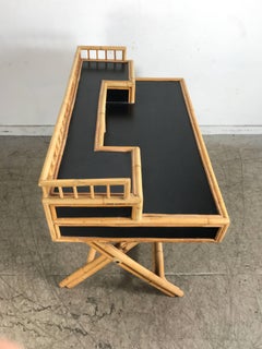 Classic Bamboo and Lacquer Campaign Desk E. Murio Collection