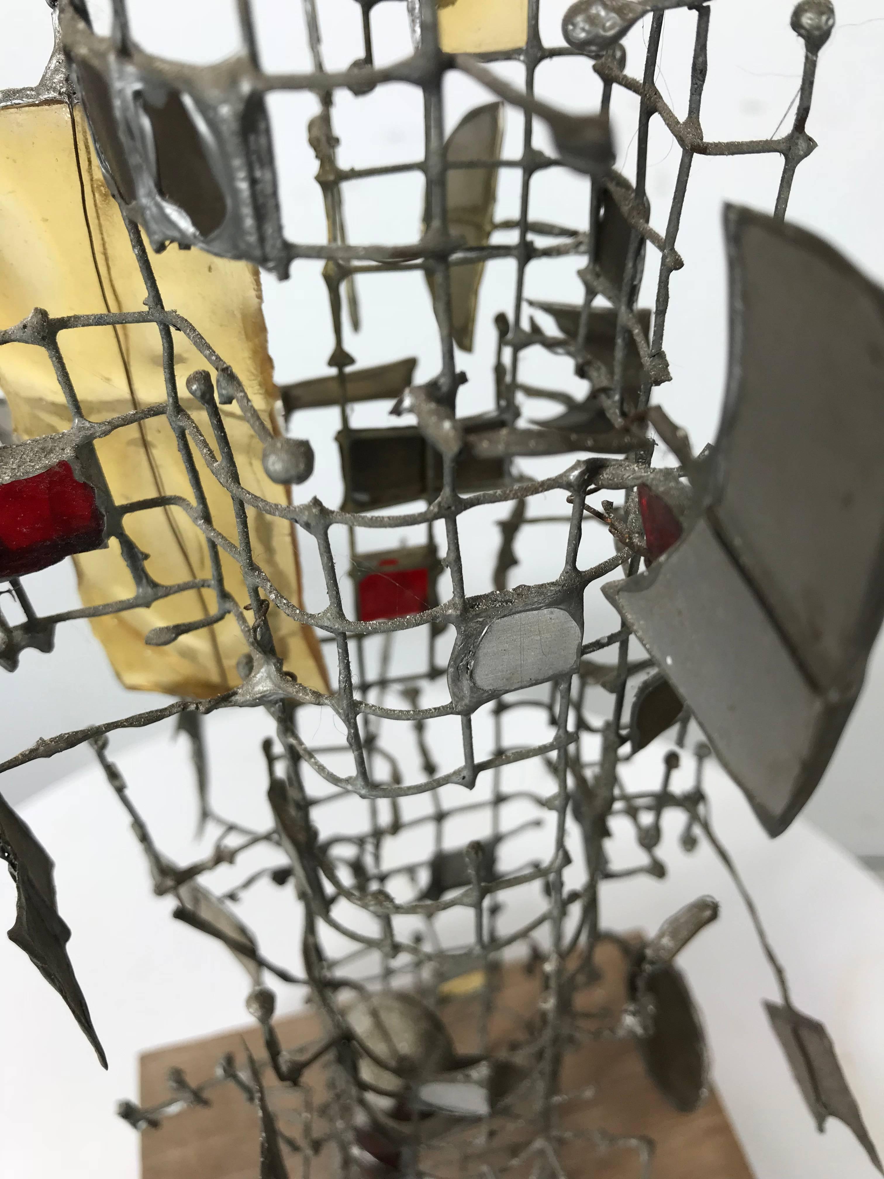 Abstract Metal and Glass Sculpture by Gertrude Schreiber, Cranbrook School For Sale 1