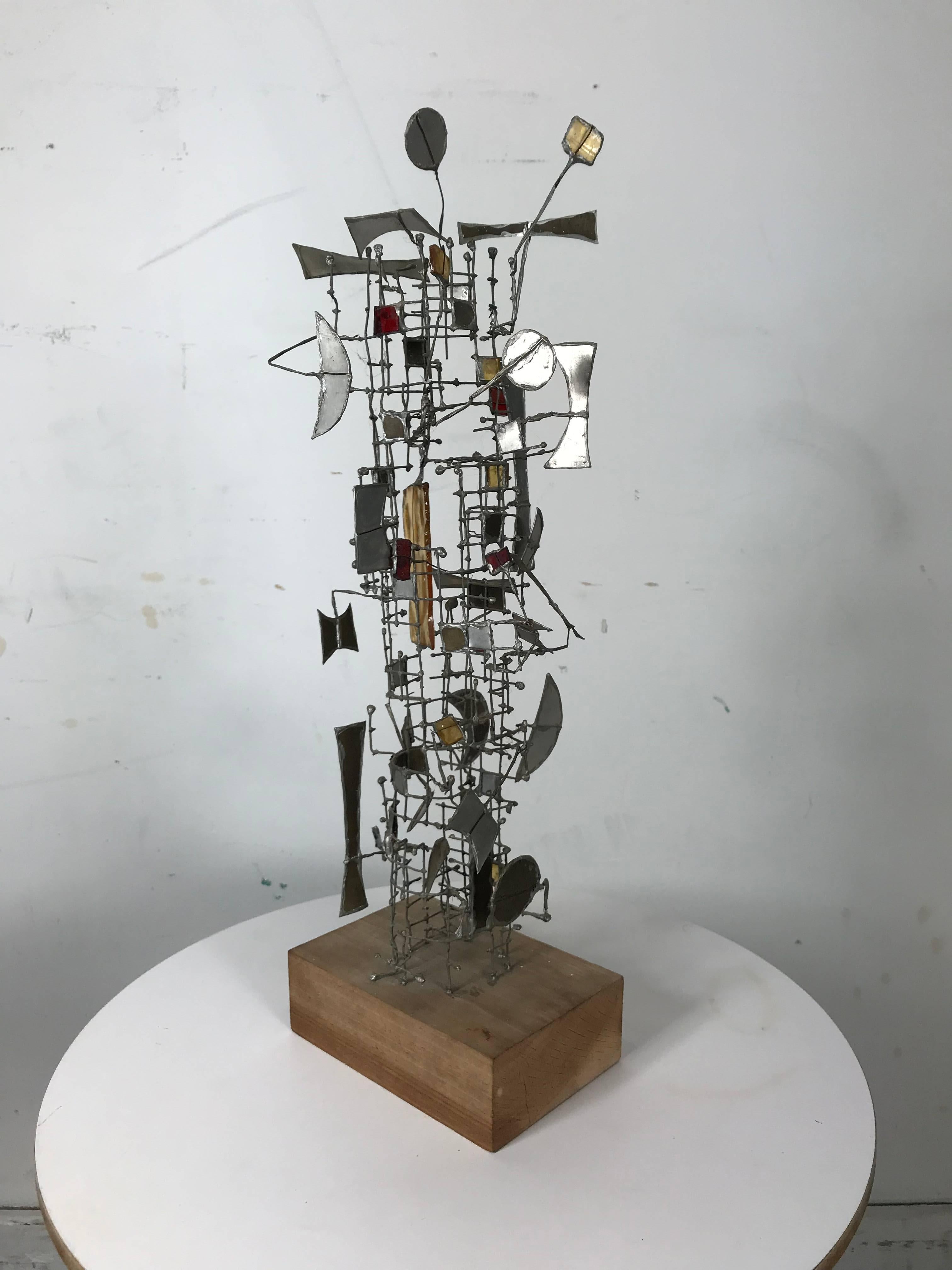 XX secolo Scultura astratta in metallo e vetro di Gertrude Schreiber, Scuola Cranbrook in vendita