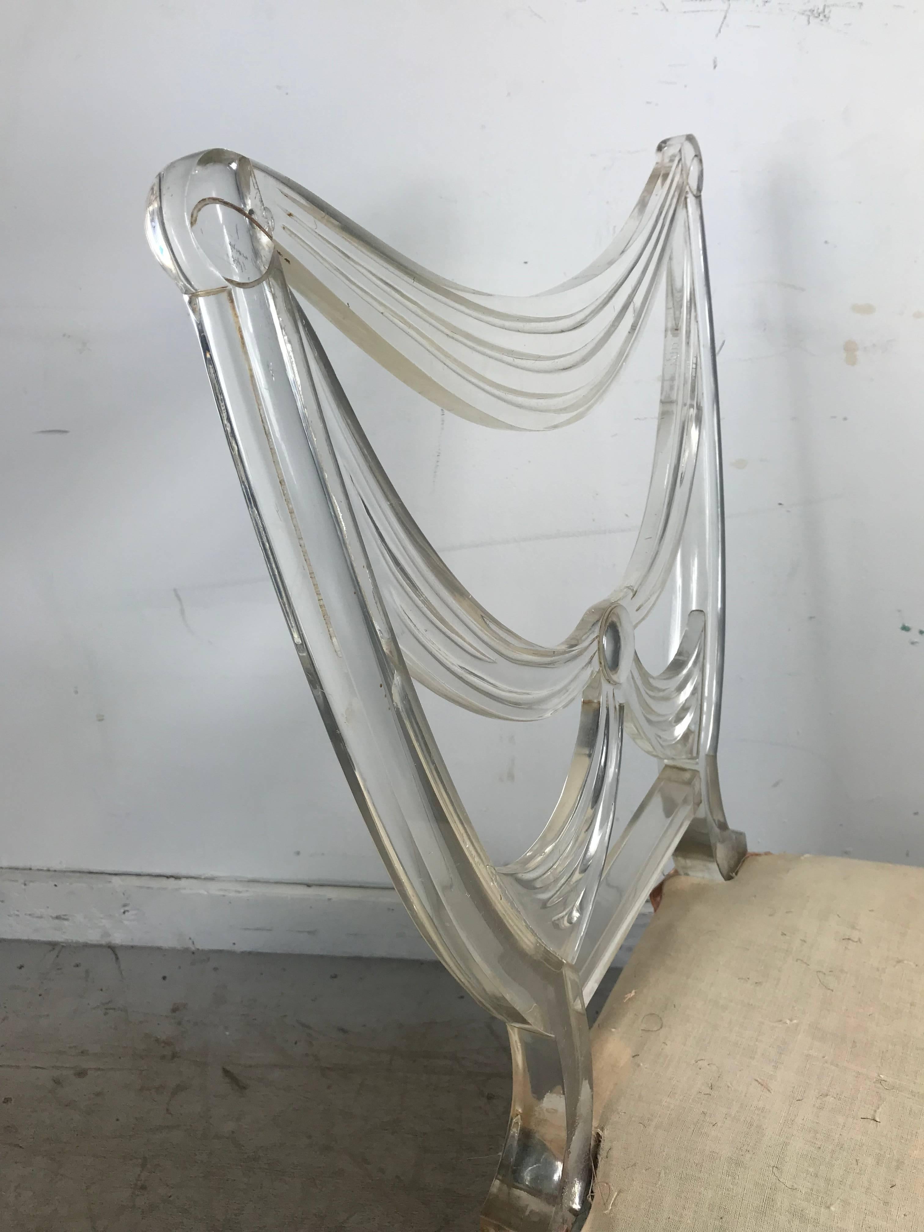 Rare Lucite Chair by Lorin Jackson for Grosfeld House, Art Deco, circa 1939 In Good Condition In Buffalo, NY