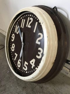 Classic American Art Deco Neon Clock, Cleveland Clock Co.