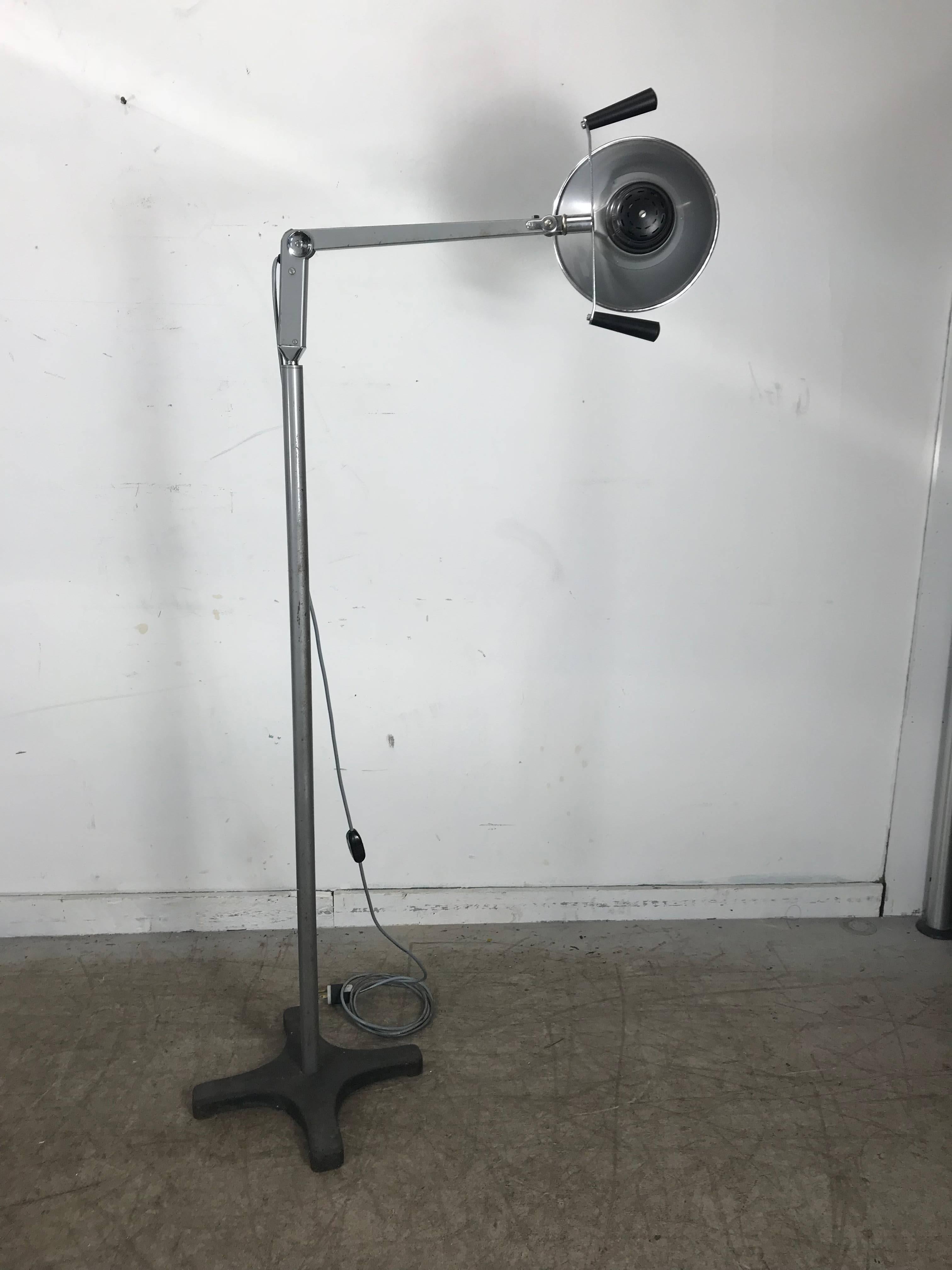 American Midcentury Diminutive Surgical Floor Lamp by Burton For Sale