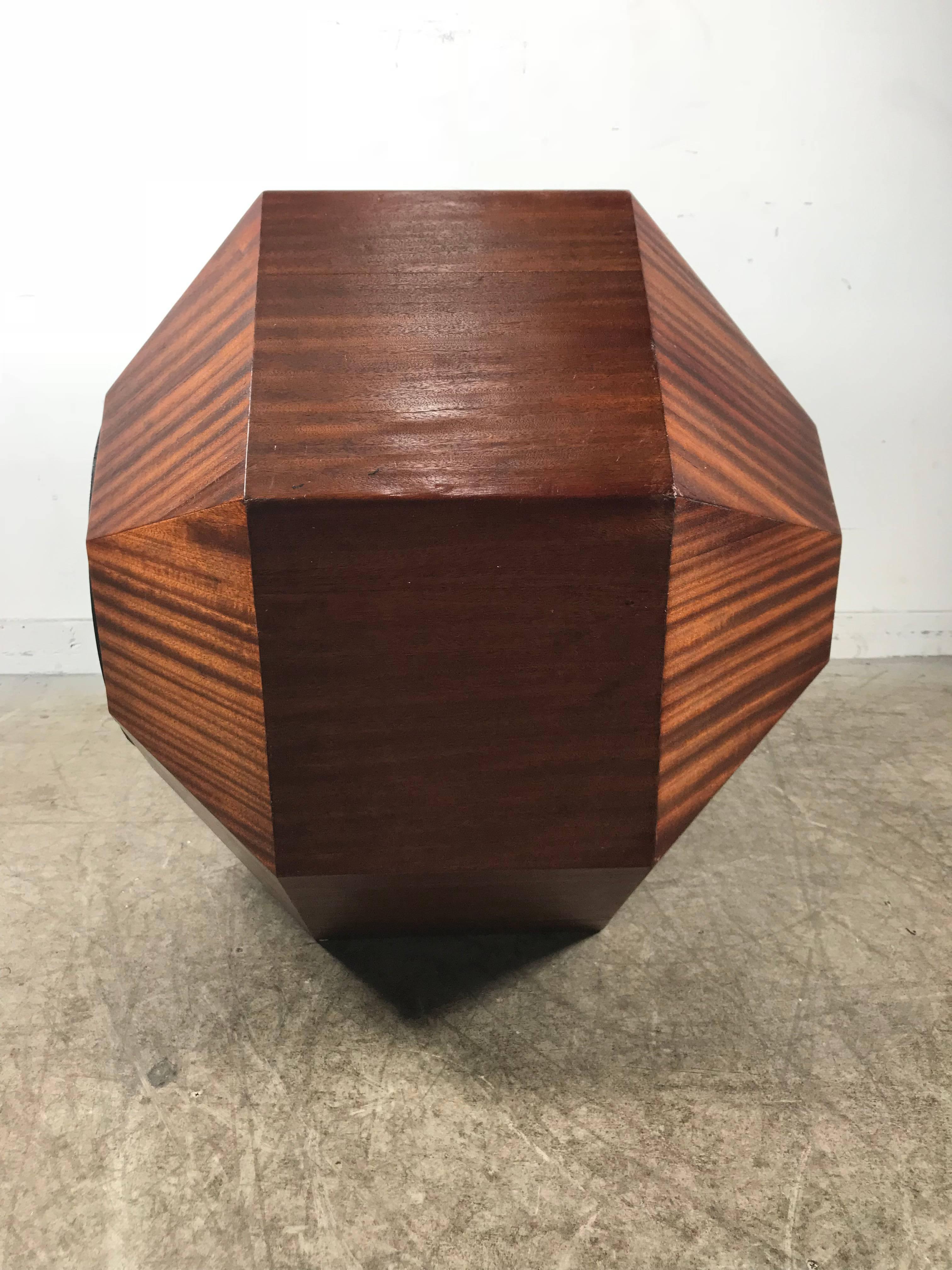 Unusual Oversized Eight-Sided Ribbon Mahogany Speaker, Space Age Sculpture 2