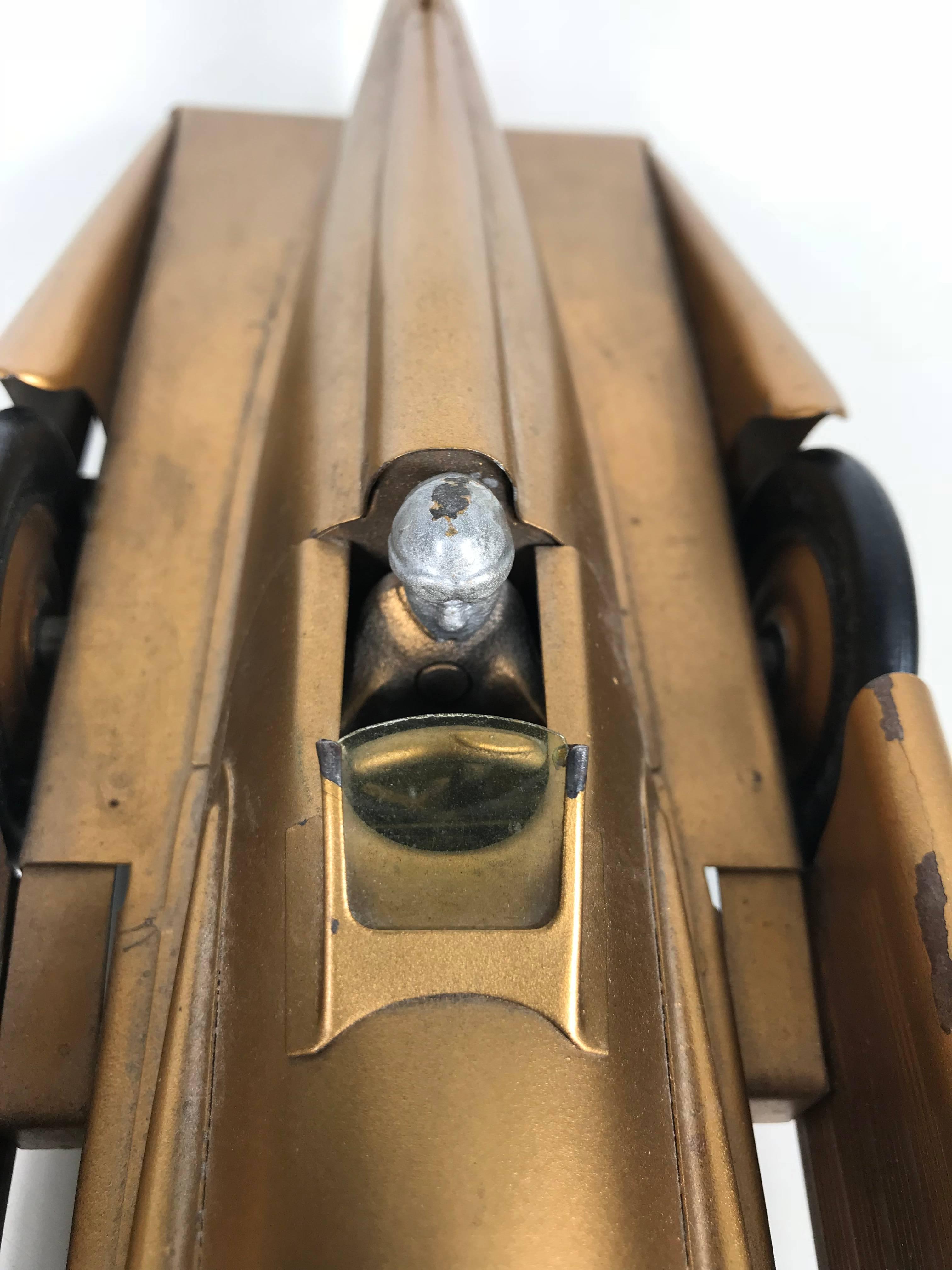 Painted 1934 Kingsbury Golden Arrow Art Deco Futurist Steel Race Car
