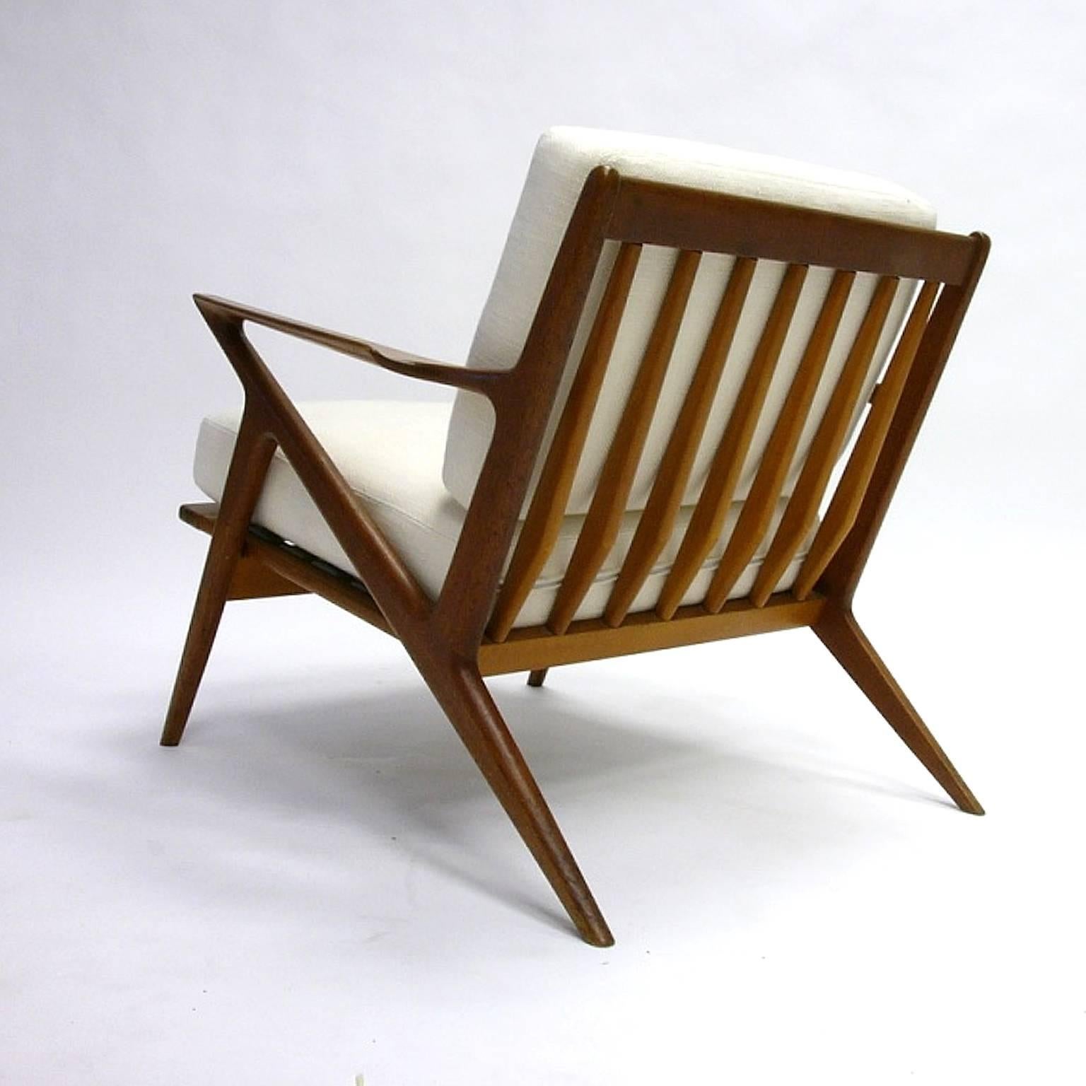 Danois Chaise longue Poul Jensen pour Selig ''Z'' avec nouvelle tapisserie
