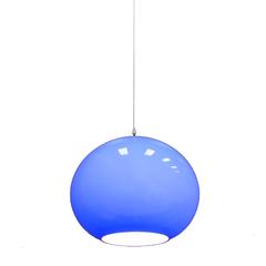 Vistosi Hanging Blue Murano Glass Globe Light Fixture Pendant