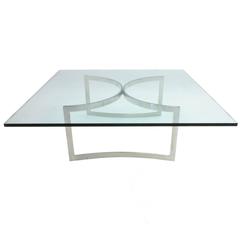 Henry Neuman for Pace Collection Stainless and Glass Coffee Table