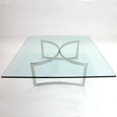 Henry Neuman for Pace Collection Stainless and Glass Coffee Table