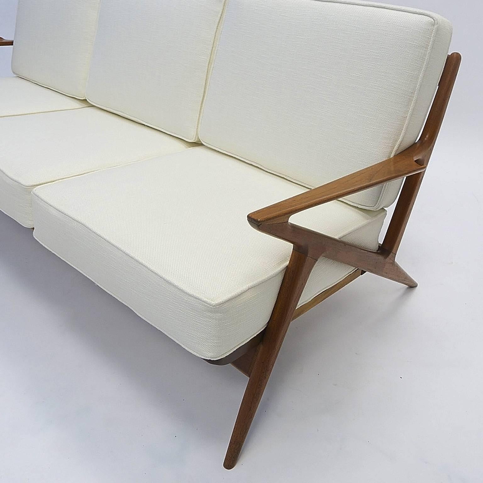 Scandinavian Modern Newly Upholstered Poul Jensen for Selig ''Z'' Sofa in Teak