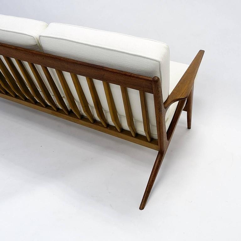 Newly Upholstered Poul Jensen for Selig ''Z'' Sofa in Teak at 1stDibs