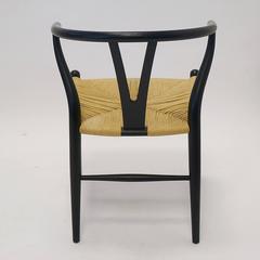 Set of Six Hans Wegner Ebonized Oak Wishbone CH24 Dining Chairs