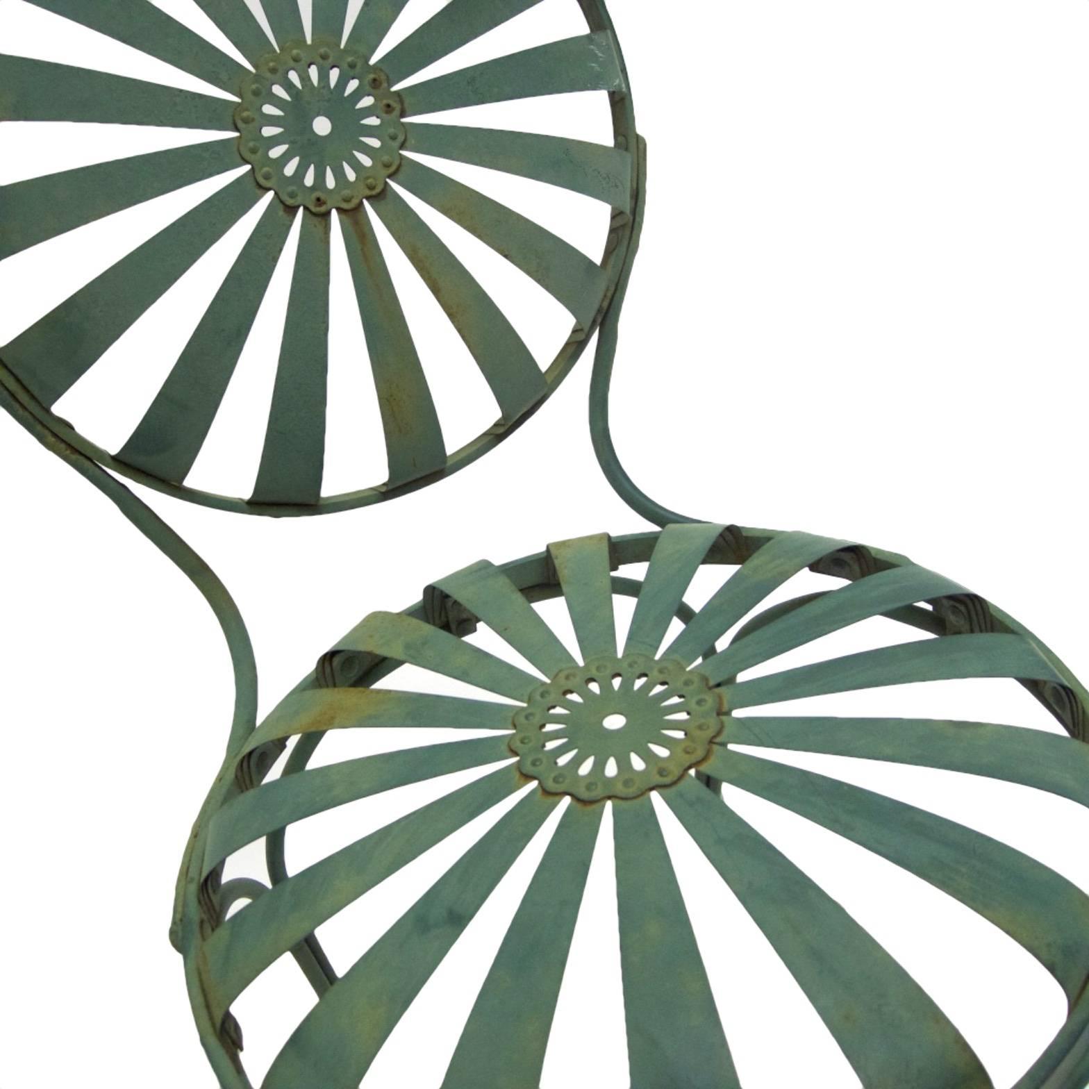 green outdoor chairs