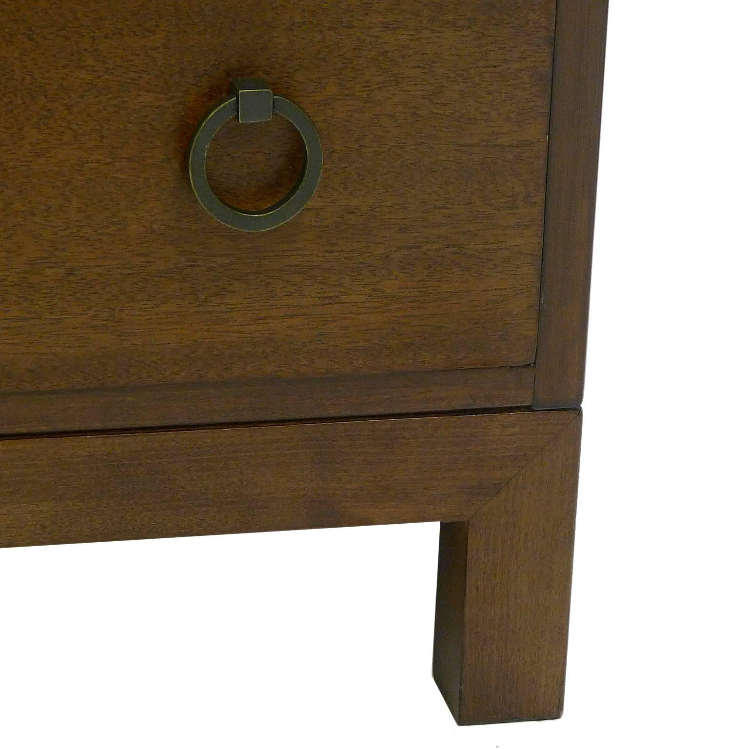 Mid-20th Century Pair of Widdicomb Dressers with Brass Ring Pulls