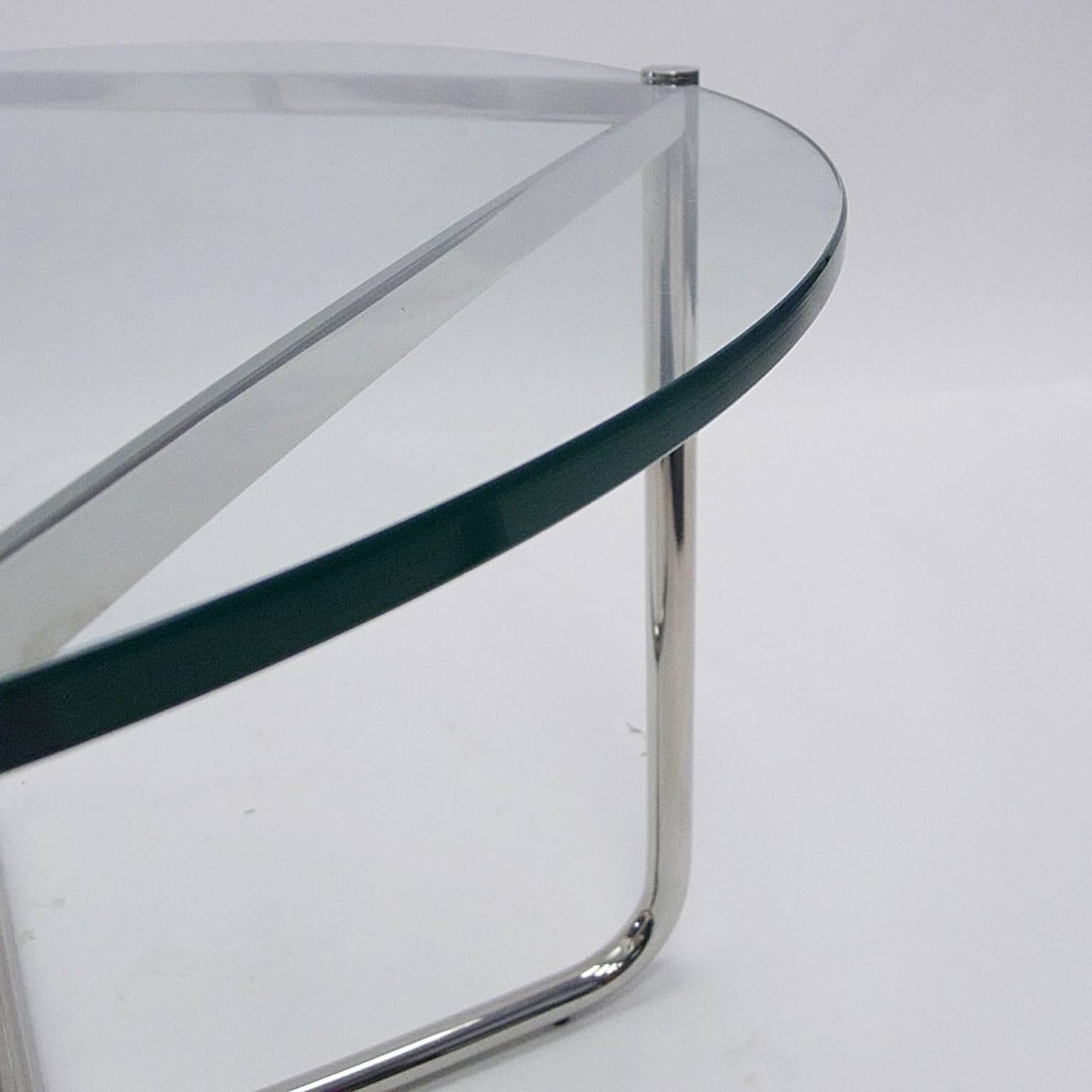 American Knoll Studio Ludwig Mies van der Rohe Glass & Chrome Mr Coffee or Cocktail Table