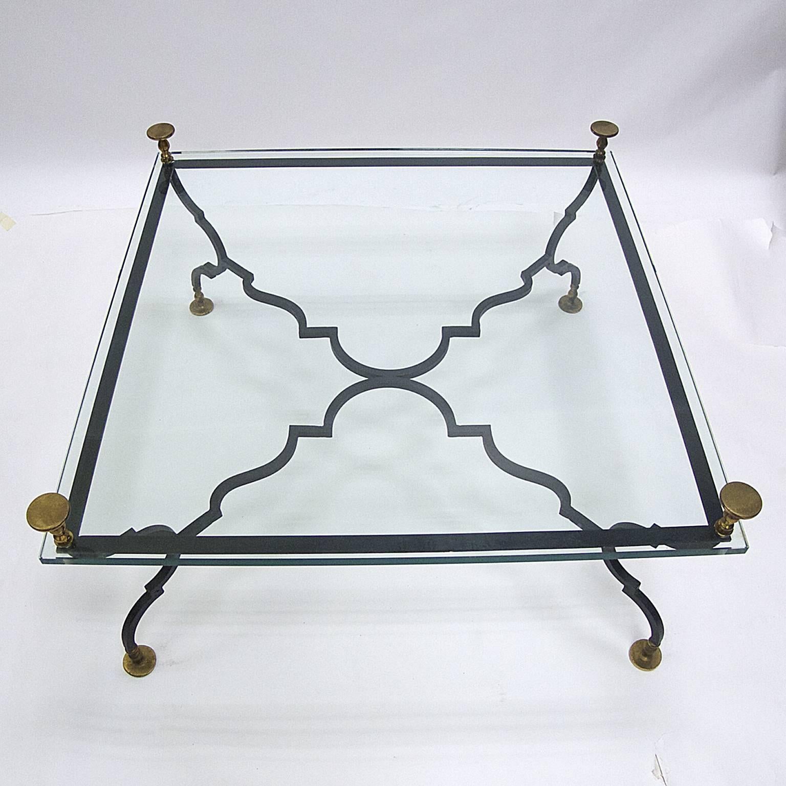 Brass Maison Jansen Heavy French Decorative Coffee Table Neoclassical Style
