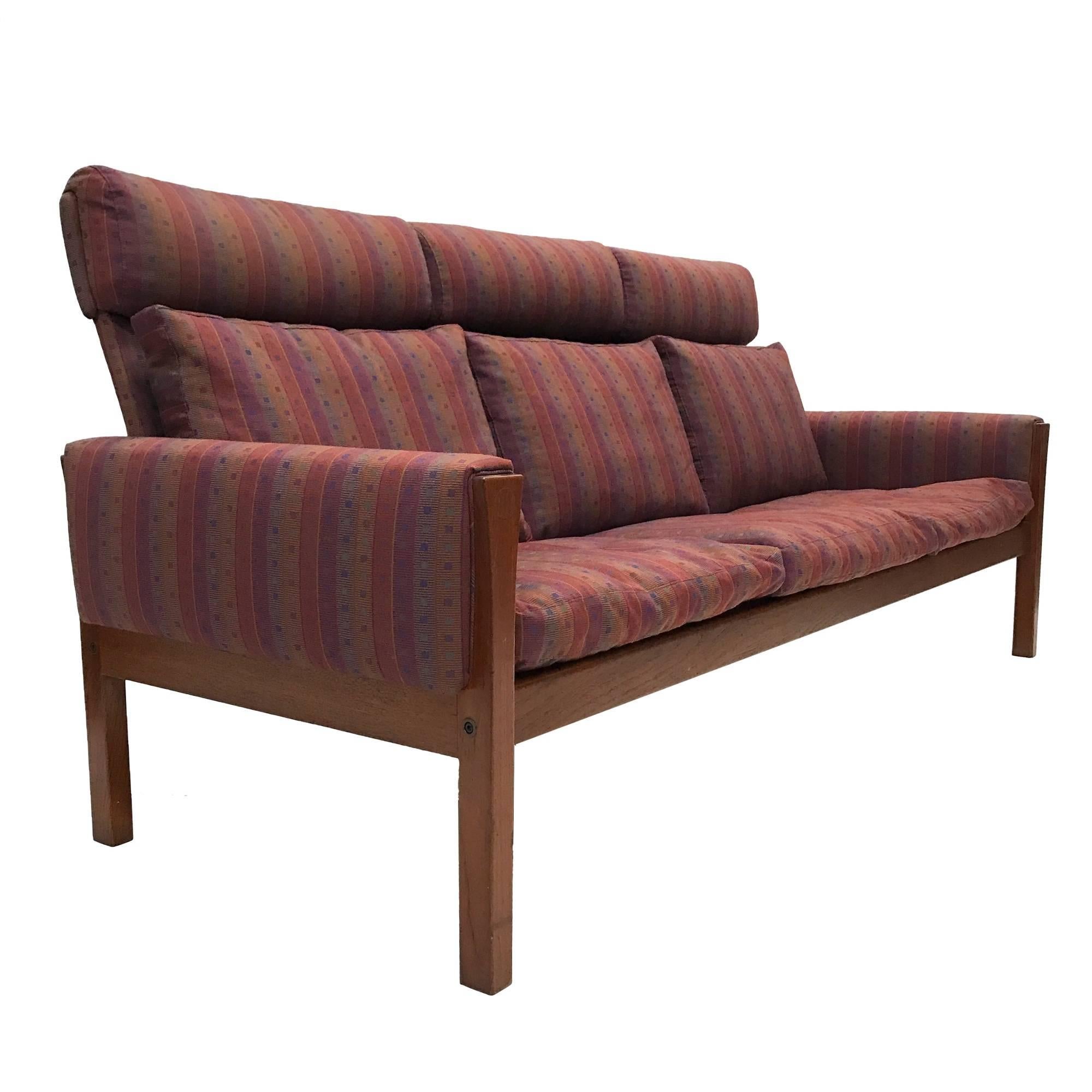 Rare Hans Wegner Teak Frame Sofa for A.P. Stolen High Back Version