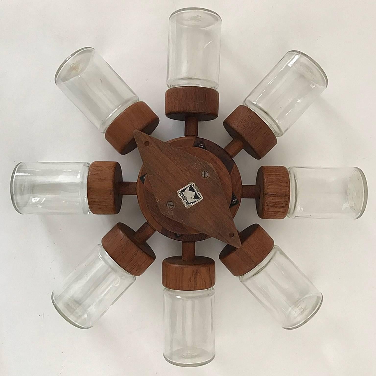 Scandinavian Modern Danish Modern Teak Spinning Digsmed Rotating Spice Rack