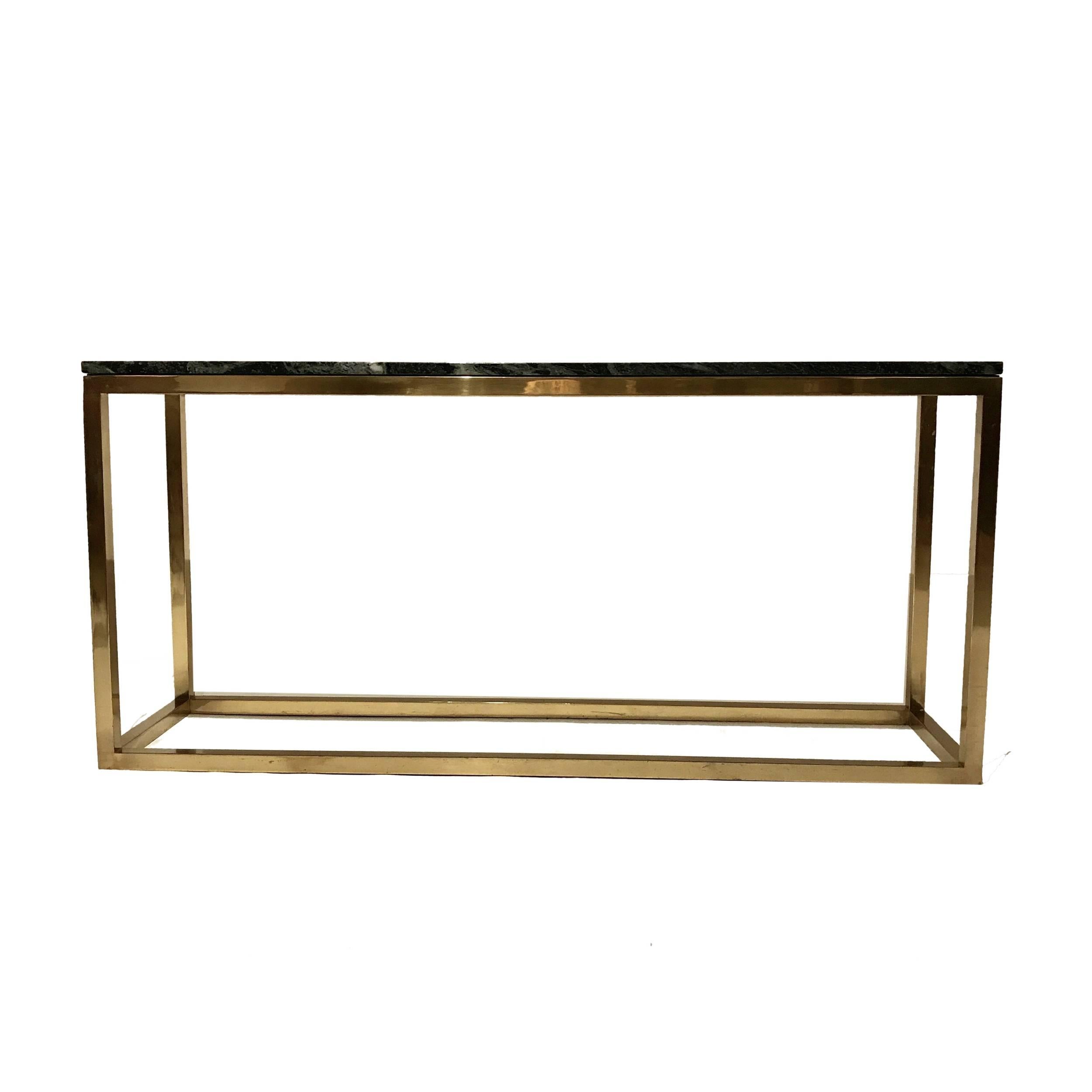 green marble console table