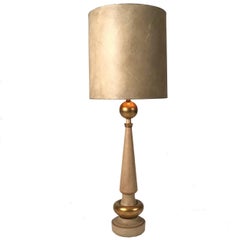 Retro Monumental 1950s Regency Torchiere Lamp in the Manner of James Mont