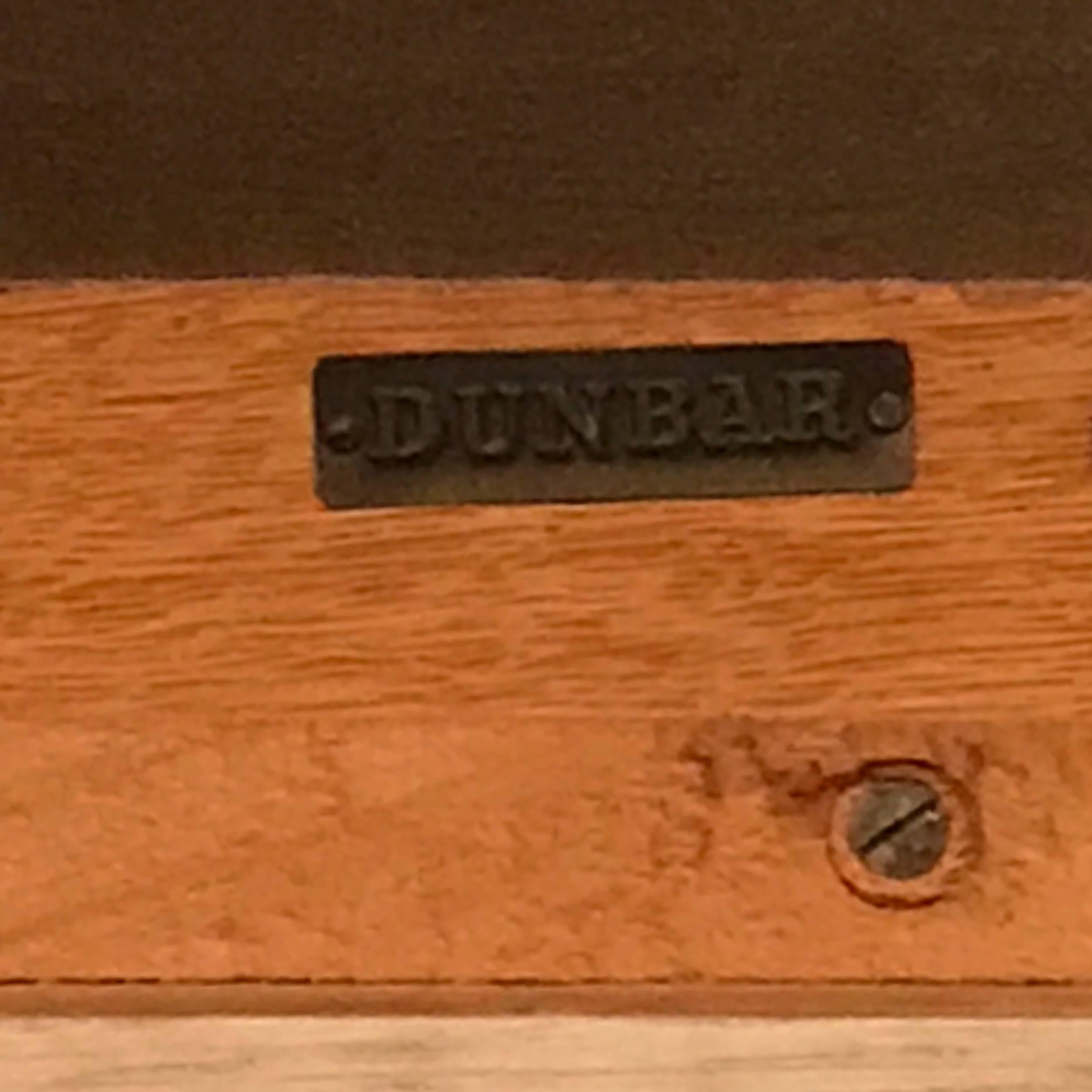 Edward Wormley Dunbar Leather and Bleached Cerused Oak Cabinet with Nested Table 1