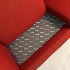 Charles Pfister for Knoll Two-Seat Sofa Settee or Loveseat with Crimson Boucle