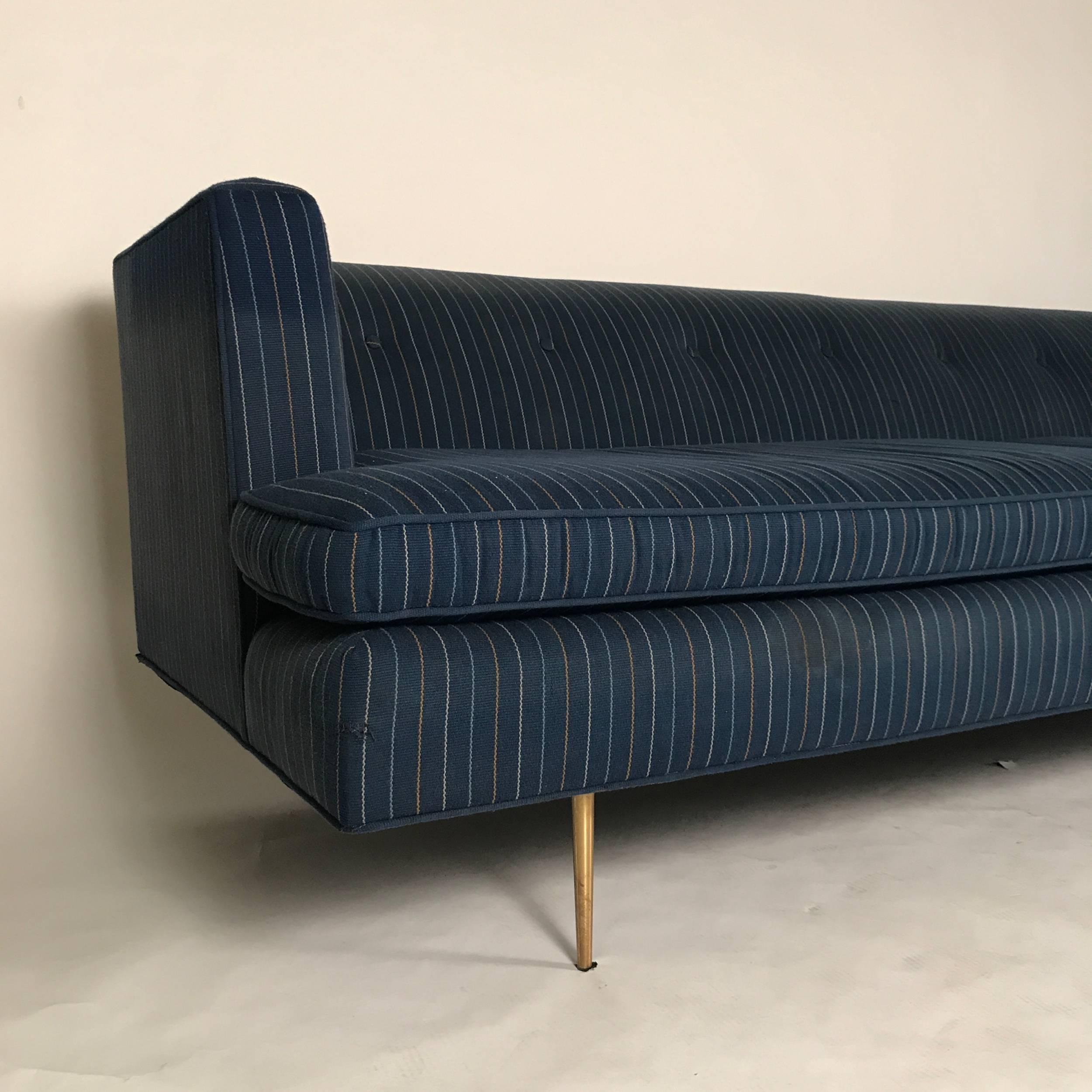 American MN Originals Gondola Style Sofa  Manner of Dunbar Classic Modern w Brass Legs