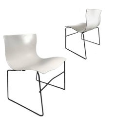 Knoll Massimo Vignelli Handkerchief Stacking Chairs in Black & White Many Avail