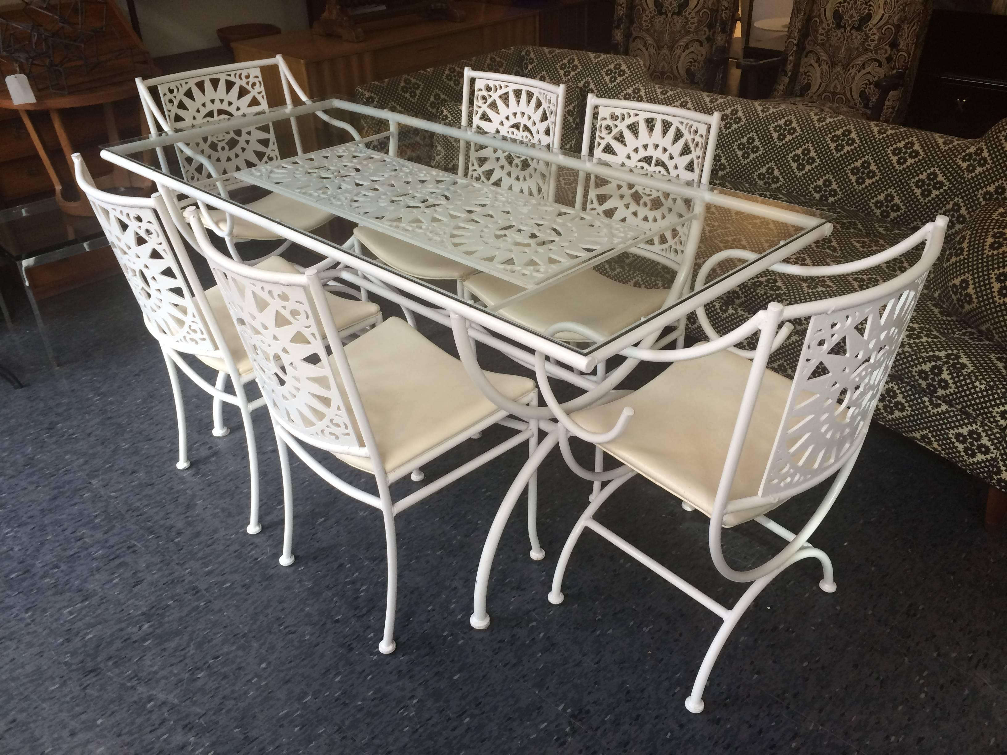 Arthur Umanoff for Shaver Howard Sun Patio Set with Table and Six Chairs 2
