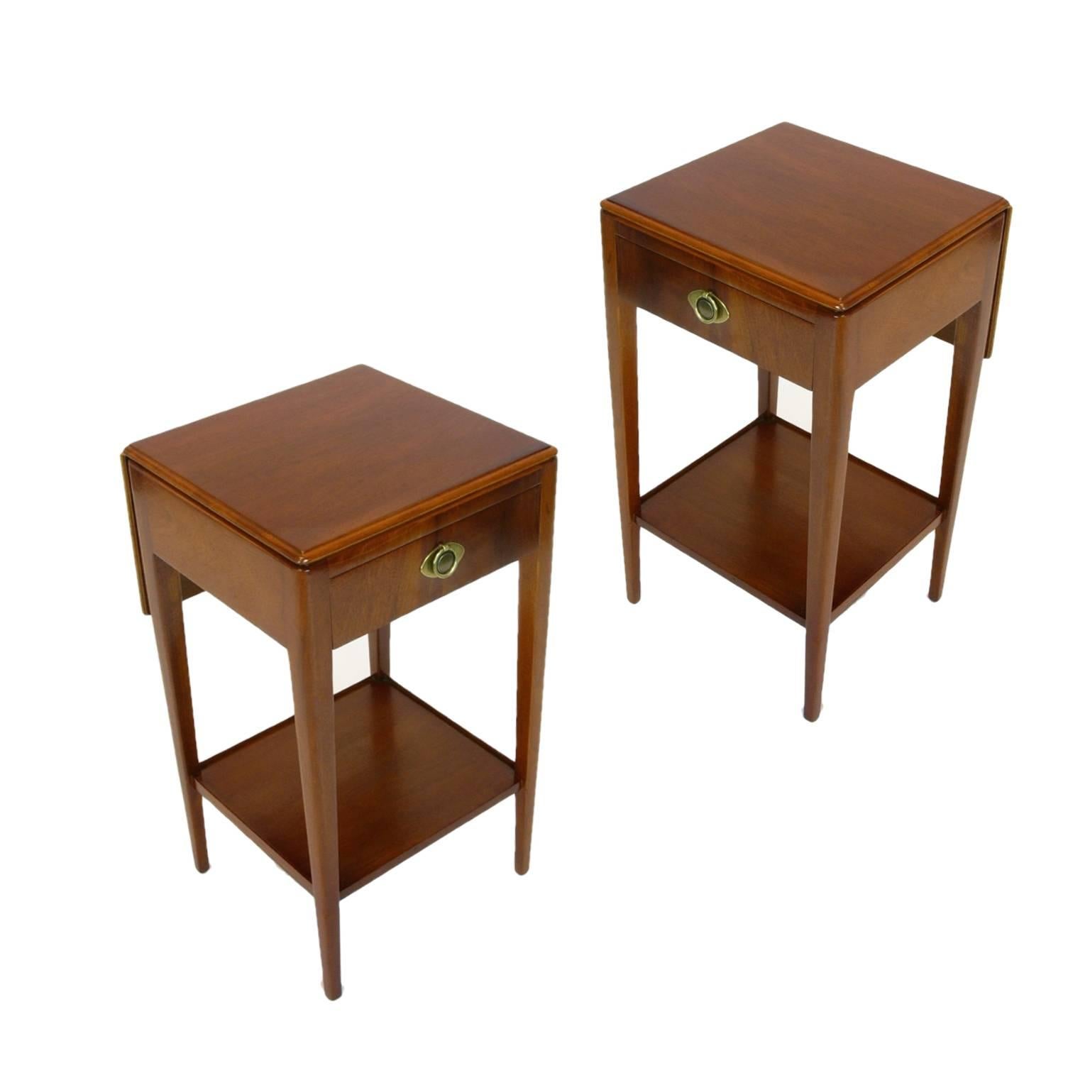 Art Deco Pair of Nightstands or Bedside Tables by Johnson Furniture