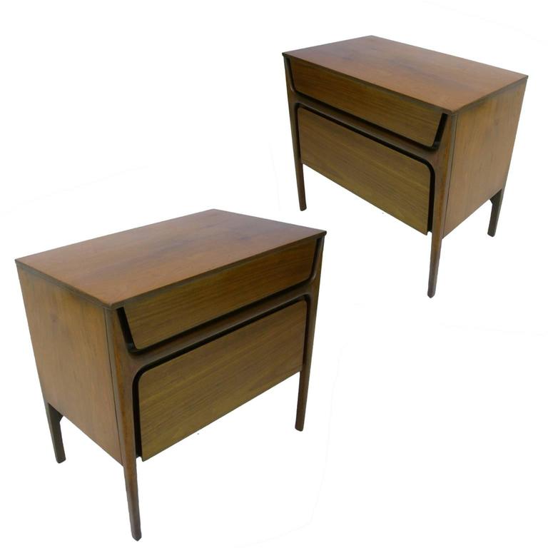 Pair of Stilt Leg Sculptural Nightstands by John Cameron Distinctive