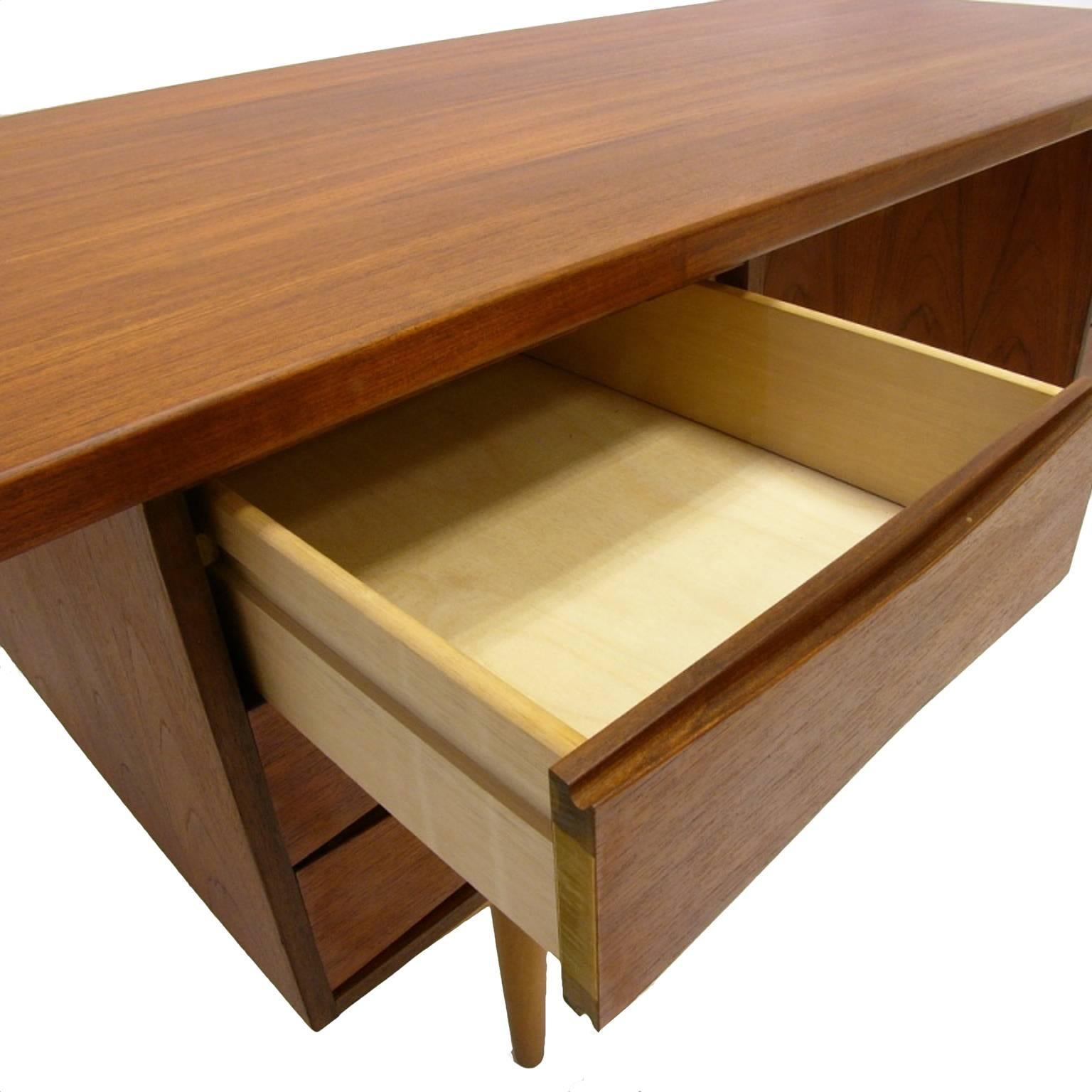 Danish Excellent Sleek and Functional Arne Vodder Teak Desk with File Drawer