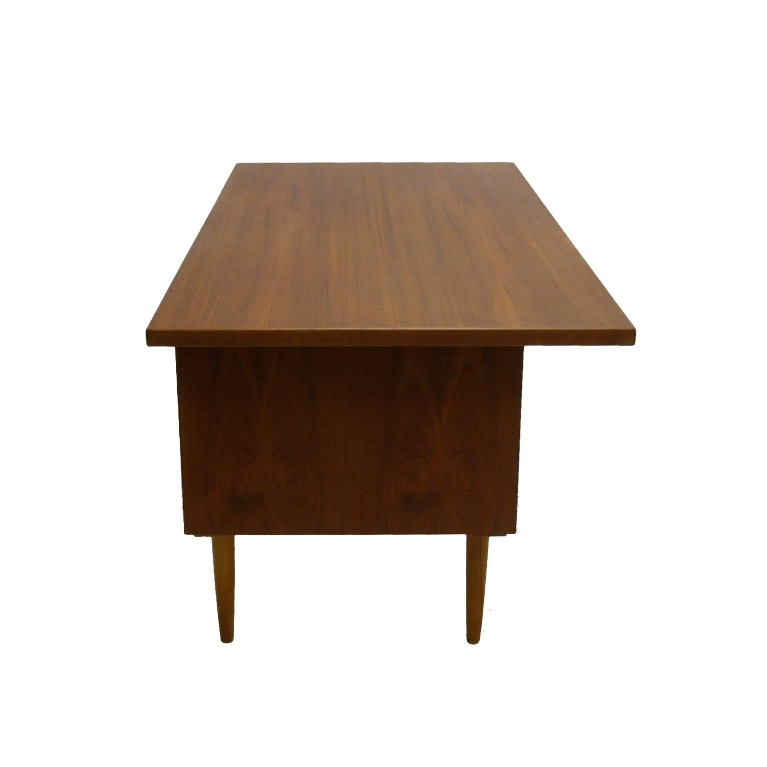 Scandinavian Modern Excellent Sleek and Functional Arne Vodder Teak Desk with File Drawer