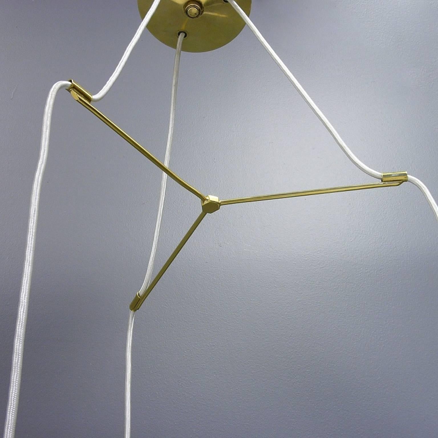 Mid-Century Modern Captivating Heifetz Rotoflex Triple Hanging Chandelier or Lighting Fixture