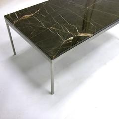Nicos Zographos Steel and Black Marble Nero Marquina Coffee or Cocktail Table