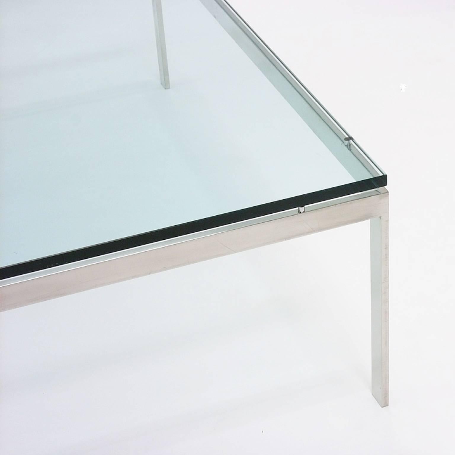 Mid-Century Modern Monumental Steel & Glass Coffee Table by Jacob Epstein for Cumberland Furniture