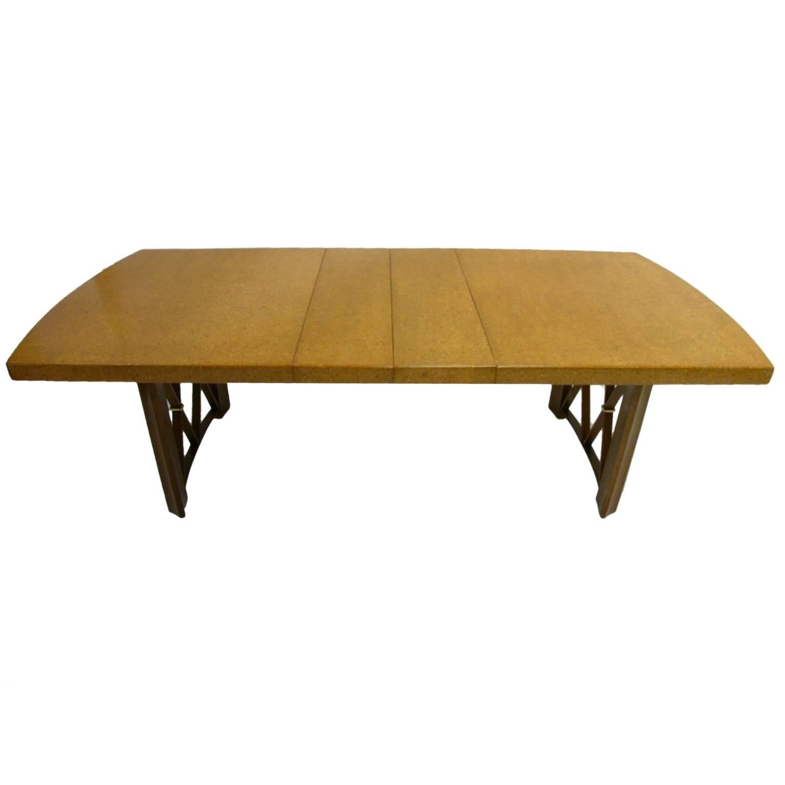 Stunning Paul Frankl Cork Top Dining Table by Johnson Furniture Company 1