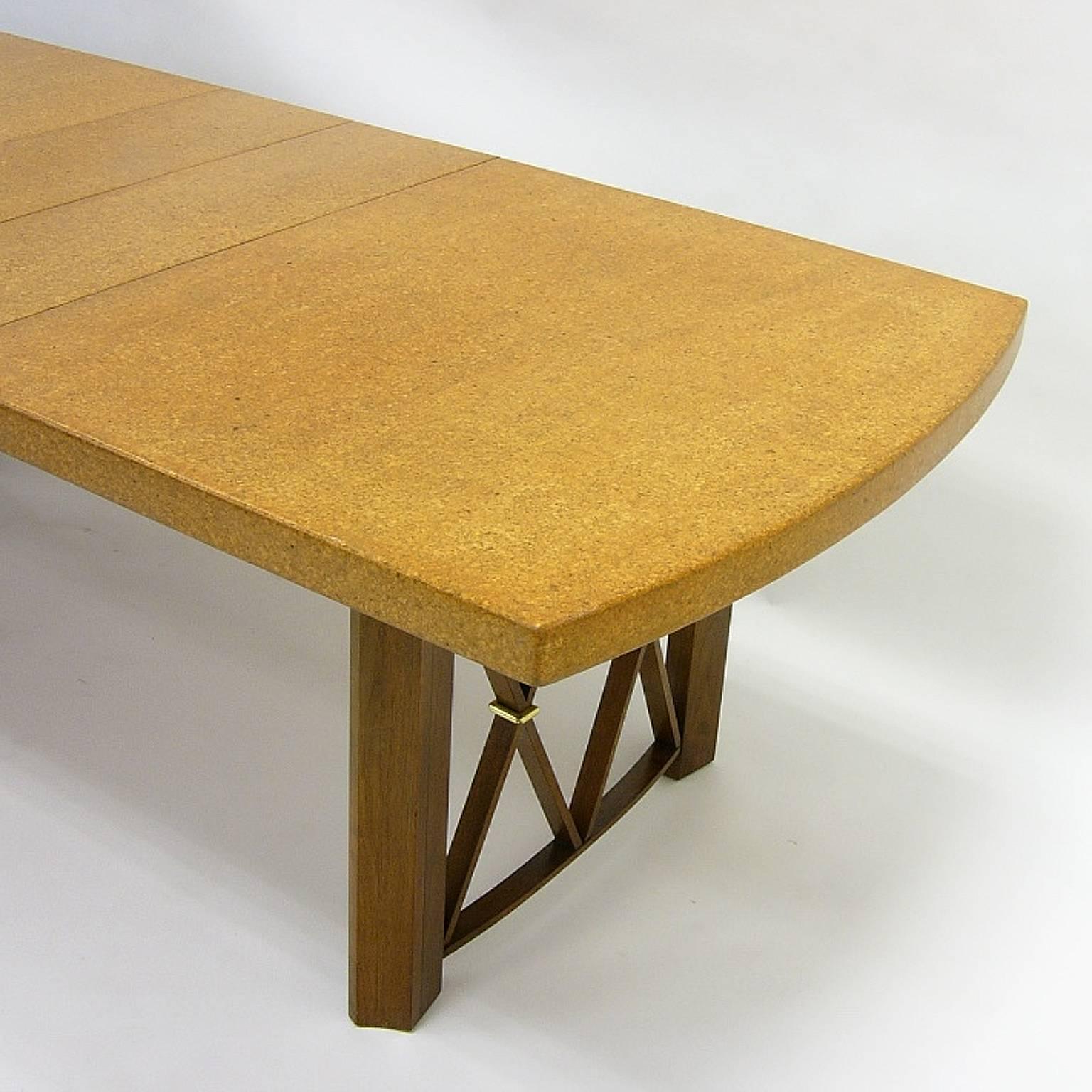 American Stunning Paul Frankl Cork Top Dining Table by Johnson Furniture Company