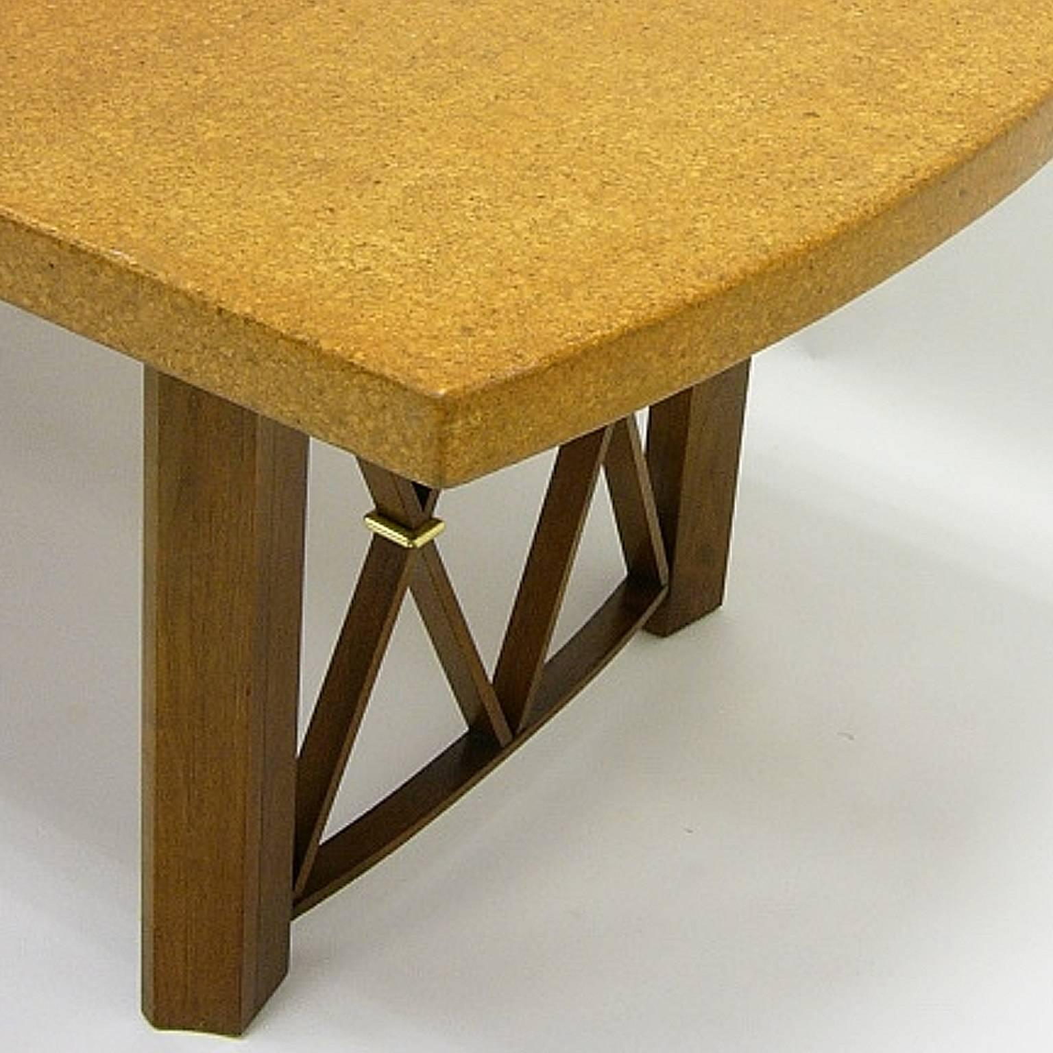 Stunning Paul Frankl Cork Top Dining Table by Johnson Furniture Company In Excellent Condition In Hudson, NY