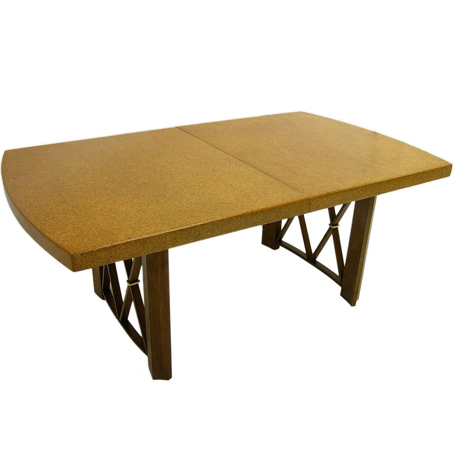 Mid-20th Century Stunning Paul Frankl Cork Top Dining Table by Johnson Furniture Company