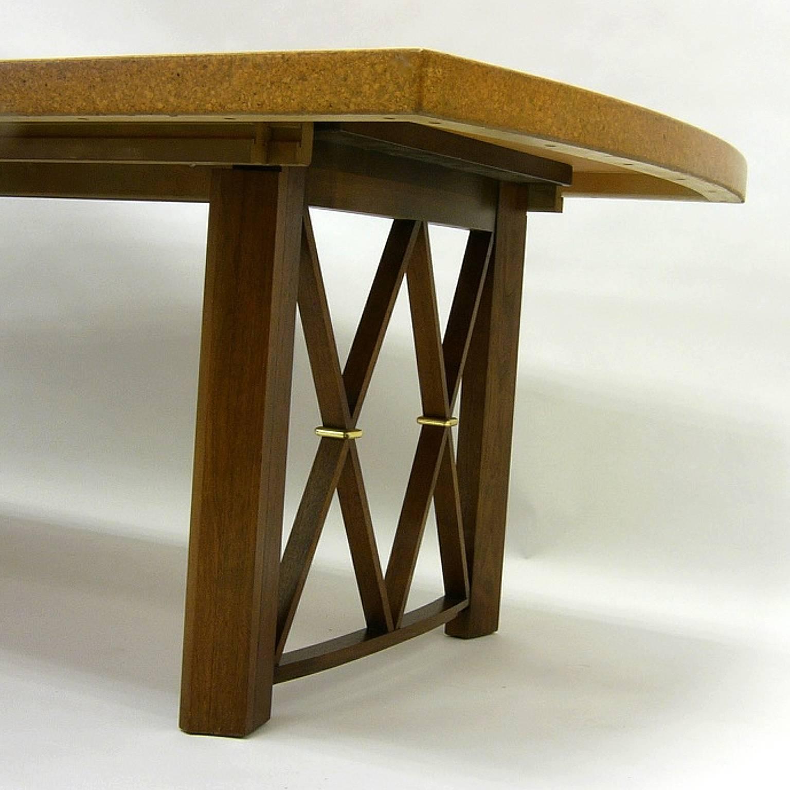 Mid-Century Modern Stunning Paul Frankl Cork Top Dining Table by Johnson Furniture Company