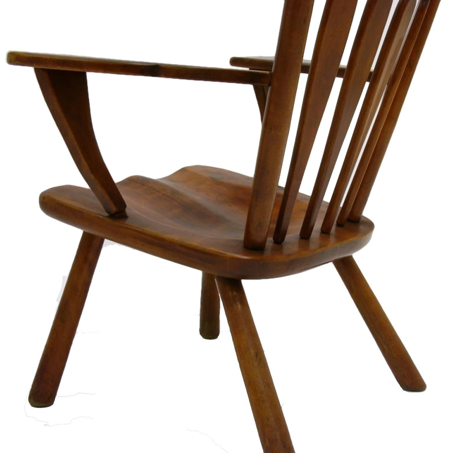 Adirondack Pair of American Modern Hard Maple Lounge Chairs by Cushman by Herman DeVries