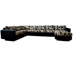 Monumental Directional Sectional Sofa with Modernist Abstract Op Art 6