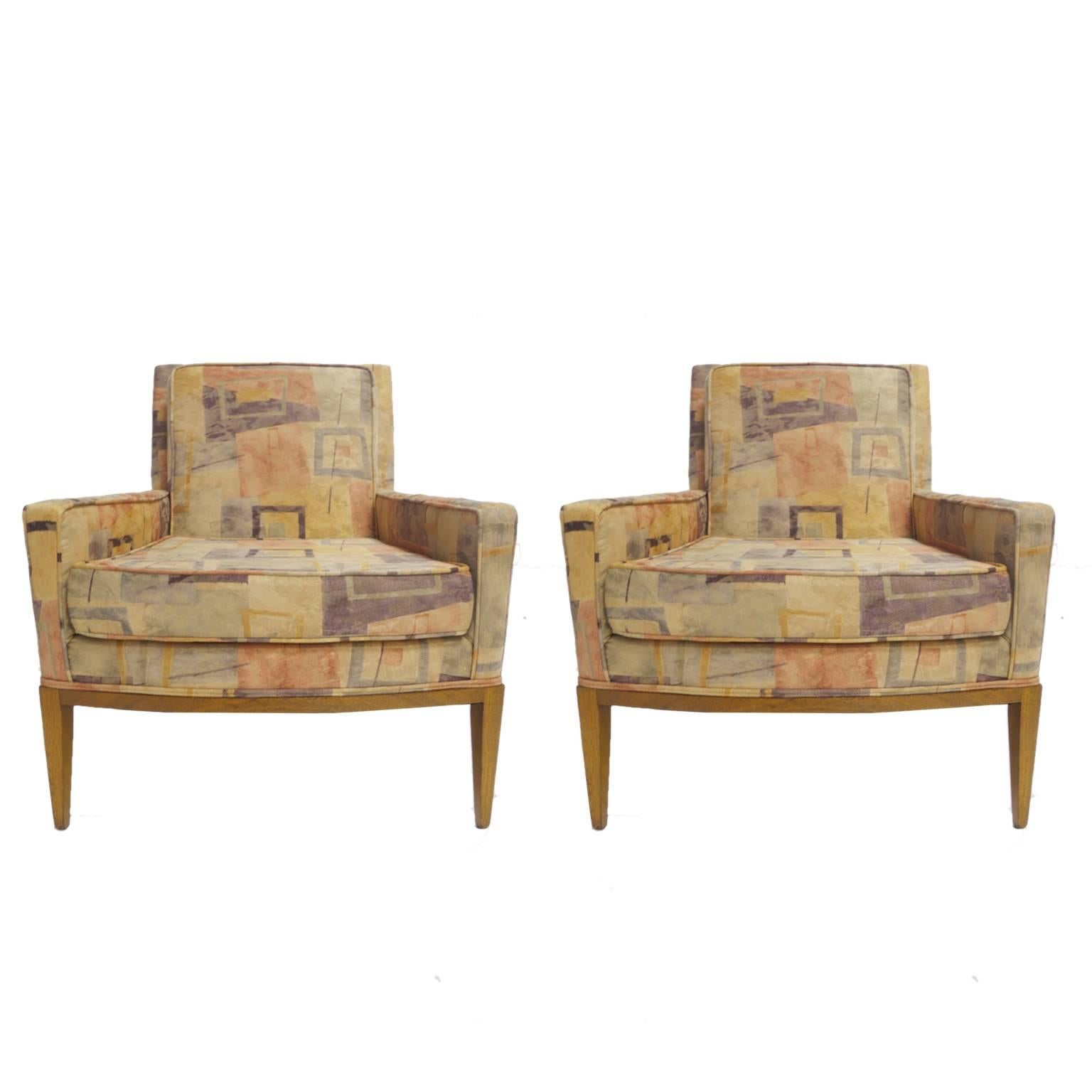 Mid-Century Modern Pair of Sleek Curved Arm Harvey Probber Chairs