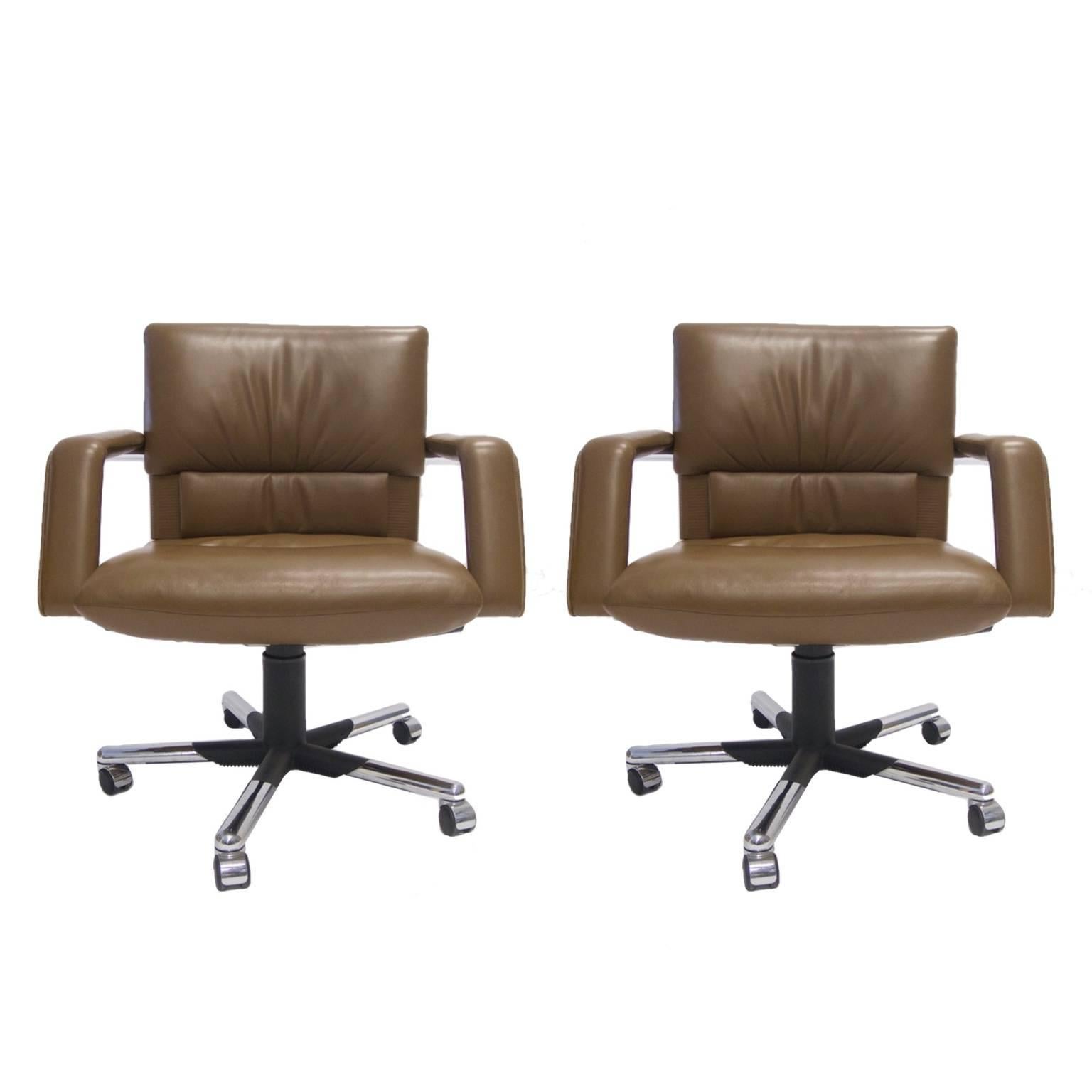 Mario Bellini for Vitra Leather Swivel and Tilt Executive Desk or Office Chair