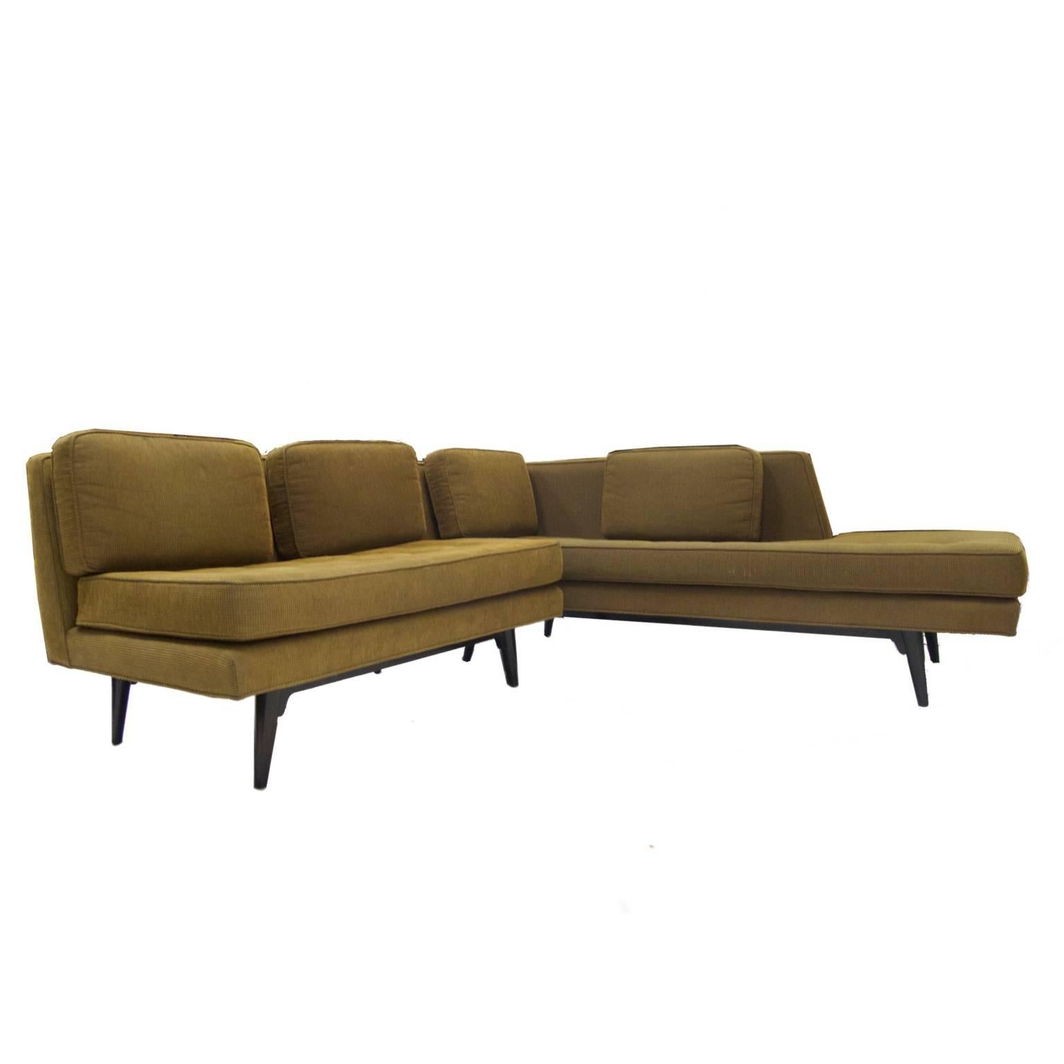A very rare sleek Dunbar two-piece sectional with very desirable #5525 chaise.