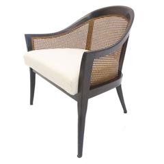 Stunning Harvey Probber Cane and Mahogany Occasional Armchair