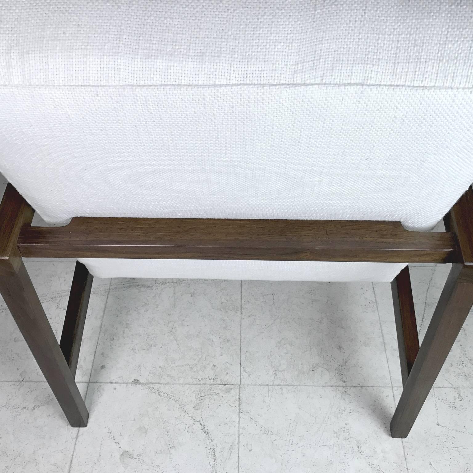 Mid-20th Century Lewis Butler for Knoll Freshly Restored Framed Lounge Chair w White Upholstery