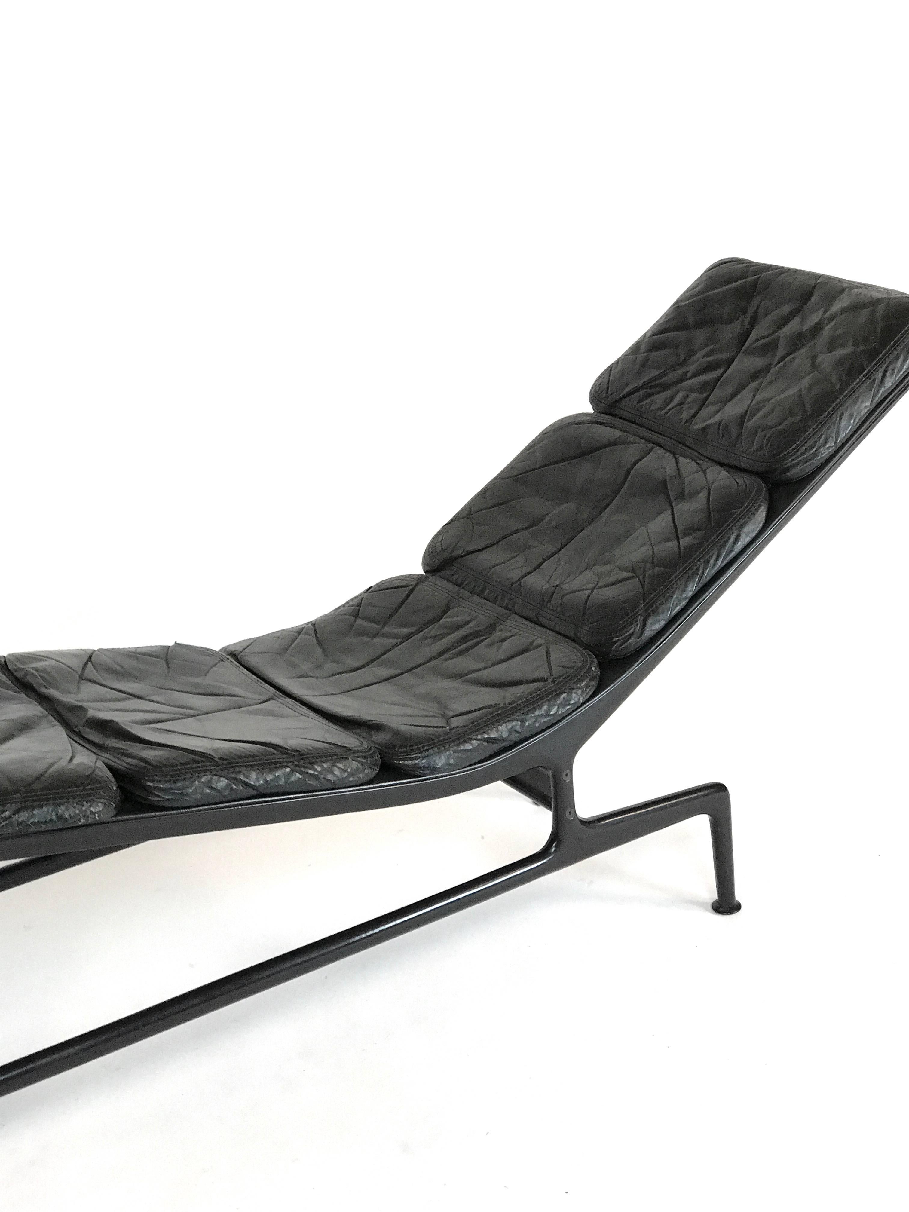Aluminum Charles Eames for Herman Miller ''Billy Wilder'' Leather Chaise Lounge